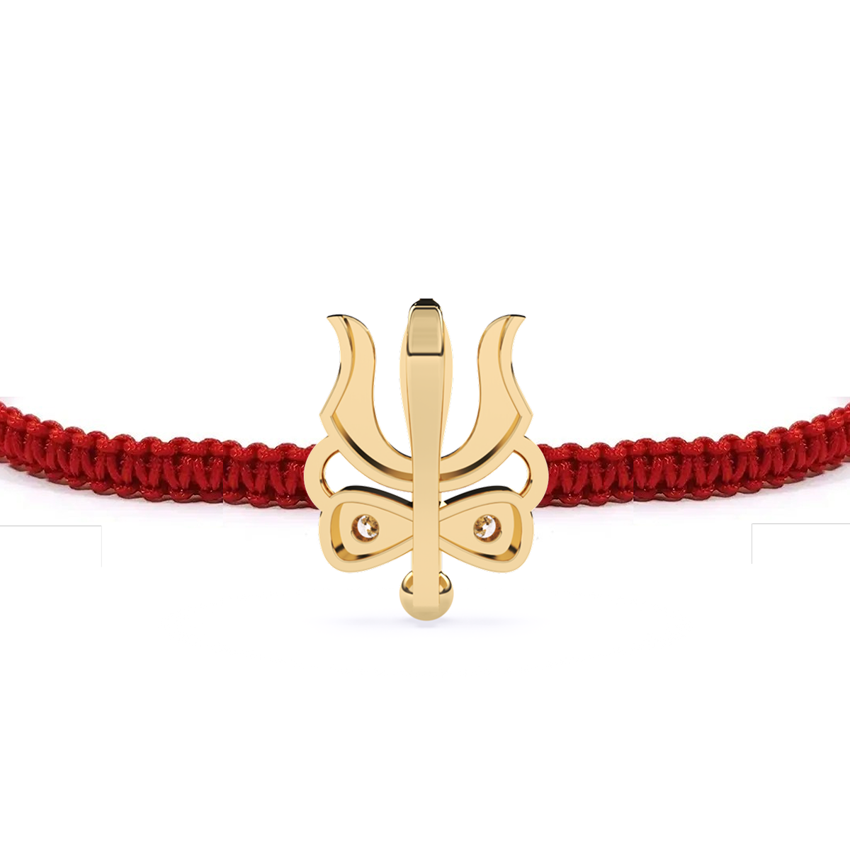 Lord Shiva Inspired Trishul-Damru Blessings Lab Diamond Rakhi